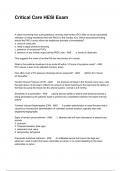 Critical Care HESI Exam Latest Questions And Answers Rated And Graded A&plus;&excl;&excl;&excl;