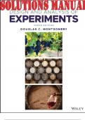SOLUTIONS MANUAL for Design and Analysis of Experiments, 10th Edition 10th Edition, by Douglas C. Montgomery (Complete 15 Chapters)