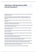 LPA Exam 3 &vert;60 Questions&vert; With Correct Answers&excl;&excl;