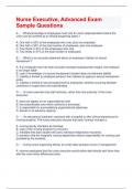 Nurse Executive&comma; Advanced Exam Sample Questions