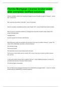 Florida Mortgage LIcense broker exam with complete verified solutions