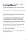 Florida Mortgage Loan Officer Exam with complete solutions&period;
