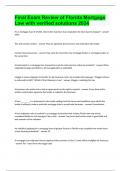 Final Exam Review of Florida Mortgage Law with verified solutions 2024&period;