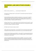 BUSINESS LAW AND ETHICS EXAM 4 2024