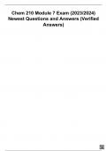 Chem 210 Module 7 Exam &lpar;2023&sol;2024&rpar; Newest Questions and Answers &lpar;Verified Answers&rpar;