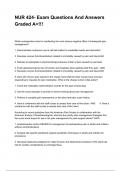 NUR 424- Exam Questions And Answers Graded A&plus;&excl;&excl;&excl;