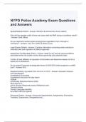 NYPD Police Academy Exam Questions and Answers 2024 (Graded A)