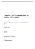 Triangles Unit Test/Review Exam with verified solutions 2024