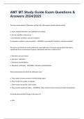 AMT MT Study Guide Exam Questions & Answers 2024&sol;2025