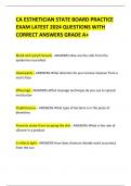 CA ESTHETICIAN STATE BOARD PRACTICE  EXAM LATEST 2024 QUESTIONS WITH CORRECT ANSWERS GRADE A&plus;   