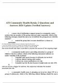 ATI Community Health Retake 2 Questions and Answers 2024 Update (Verified Answers)