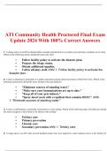 ATI Community Health Proctored Final Exam Update 2024 With 100% Correct Answers