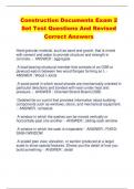 Construction Documents Exam 2 Set Test Questions And Revised  Correct Answers