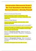 Construction Documents Exam 2 Set Test Questions And Revised  Correct Answers | Already Passed