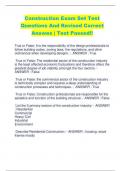 Construction Exam Set Test  Questions And Revised Correct  Answes | Test Passed!!