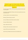 Kundalini yoga Test Study Guide 2014 with 100% Complete Solutions (Verified Answers) Rated A+