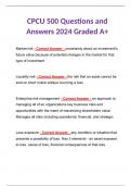 CPCU 500 | Becoming a Leader in Risk Management and Insurance Exam | Questions and Answers 2024 Graded A+