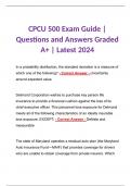 CPCU 500 Exam Guide | Questions and Answers Graded A+ | Latest 2024