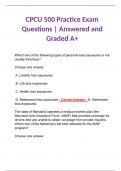 CPCU 500 Practice Exam Questions | Answered and Graded A+ | Latest 2024 