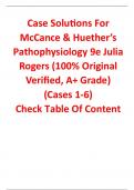 Case Solutions for McCance & Huether’s Pathophysiology 9th Edition By Julia Rogers (100% Original Verified, A+ Grade)