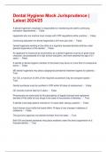 Dental Hygiene Mock Jurisprudence &vert; Latest 2024&sol;25