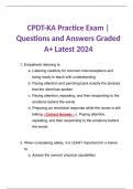 CPDT-KA Practice Exam | Questions and Answers Graded A+ Latest 2024