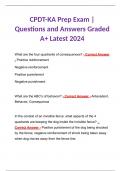 CPDT-KA Prep Exam | Questions and Answers Graded A+ Latest 2024