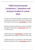 CWEA Environmental Compliance | Questions and Answers Graded A+ Latest 2024