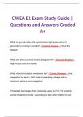 CWEA E1 Exam Study Guide | Questions and Answers Graded A+