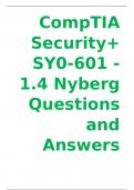 CompTIA Security+ SY0-601 - 1.4 Nyberg Questions and Answers