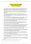 ATI Nurse Logic&colon; Knowledge and Clinical Judgement