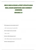 BECC MOD 2 EXAM LATEST UPDATE 2024  REAL EXAM QUESTIONS AND CORRECT  ANSWERS  GRADED A+