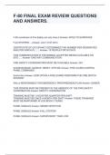 F-80 FINAL EXAM REVIEW QUESTIONS AND ANSWERS