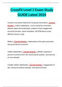 CrossFit Level 2 Exam Study GUIDE Latest 2024