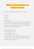 NR602 Final Exam Questions and Answers 100% Pass