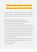 NR602 Pediatric Midterm Study Set Questions and Answers 100% Pass