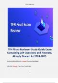TFN Finals Reviewer Study Guide Exam Containing 269 Questions and Answers/ Already Graded A+ 2024-2025.