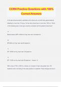 CCRN Practice Questions with 100% Correct Answers