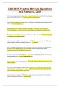 CMA NHA Practice Revised Questions and Answers &sol; 2024