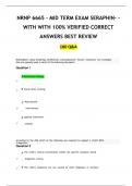 NRNP 6665 - MID TERM EXAM SERAPHIN- - WITH WITH 100% VERIFIED CORRECT ANSWERS BEST REVIEW 100 Q&A