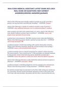 NHA CCMA MEDICAL ASSISTANT LATEST EXAM 2023-2024  REAL EXAM 200 QUESTIONS AND CORRECT  ANSWERS&lpar;VERIFIED ANSWERS&rpar;&vert;AGRADE