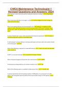 CWEA Maintenance Technologist 1 Revised Questions and Answers &sol;2024