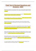 Field Tech 6 Revised Questions and Answers &sol; 2024