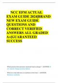 NCC EFM ACTUAL EXAM GUIDE 2024|BRAND NEW EXAM GUIDE QUESTIONS AND CORRECT VERIFIED ANSWERS ALL GRADED A+|GUARANTEED SUCCESS