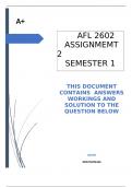 AFL2602 Assignment 2 (ANSWERS) Semester 1 2024 - DISTINCTION GUARANTEED. (DETAILED ANSWERS)
