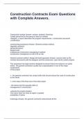 Construction Contracts Exam Questions with Complete Answers