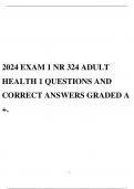 2024 EXAM 1 NR 324 ADULT HEALTH 1 QUESTIONS AND CORRECT ANSWERS GRADED A +.