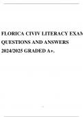 FLORIDA CIVIC LITERACY EXAM QUESTIONS AND ANSWERS 2024/2025 GRADED A+.
