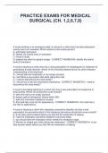 PRACTICE EXAMS FOR MEDICAL  SURGICAL (CH. 1,2,6,7,8)