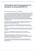 Florida Basic Recruit training Exam 1b Questions & Answers&lpar;RATED A&plus;&rpar;